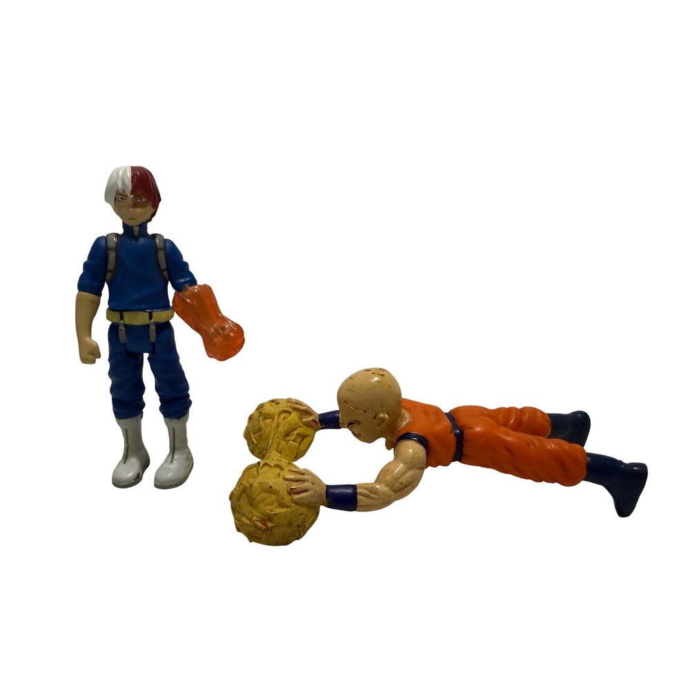 Bandai My Hero Academia Todoroki & Dragon Ball Z Krillin Action Figure Lot 4in